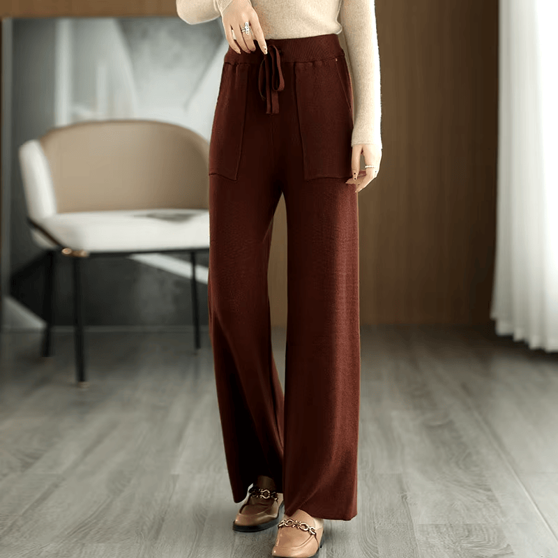 Chamanie | Women’s Wool Blend Wide-Leg Pants