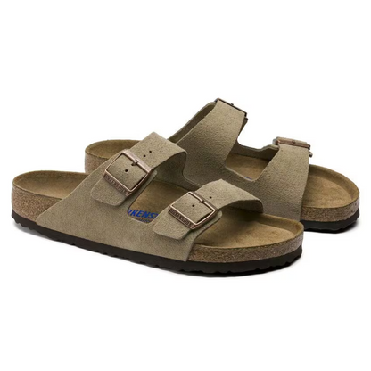 Arizona Taupe Suede Sandals – Premium Leather Comfort Sandals with Soft Anatomical Footbed5