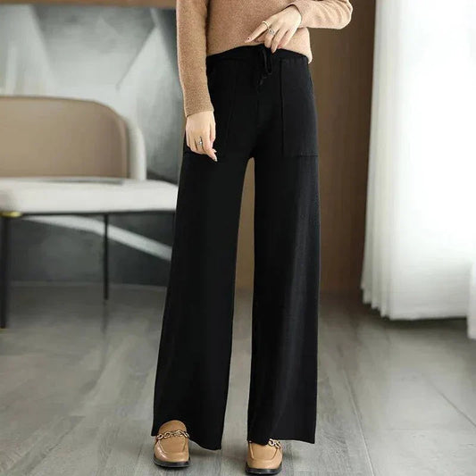 Chamanie | Women’s Wool Blend Wide-Leg Pants