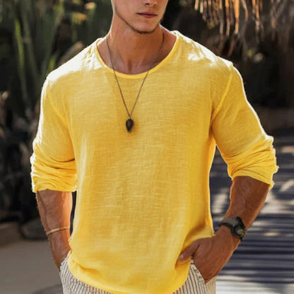 Kaelun | Men’s Cotton-Linen Long Sleeve Tee