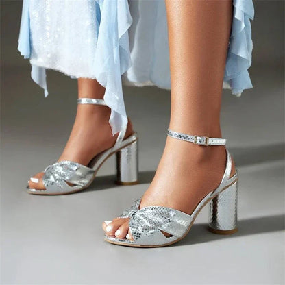 Perina | Women’s Metallic Block Heel Sandals