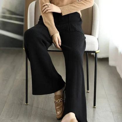 Chamanie | Women’s Wool Blend Wide-Leg Pants