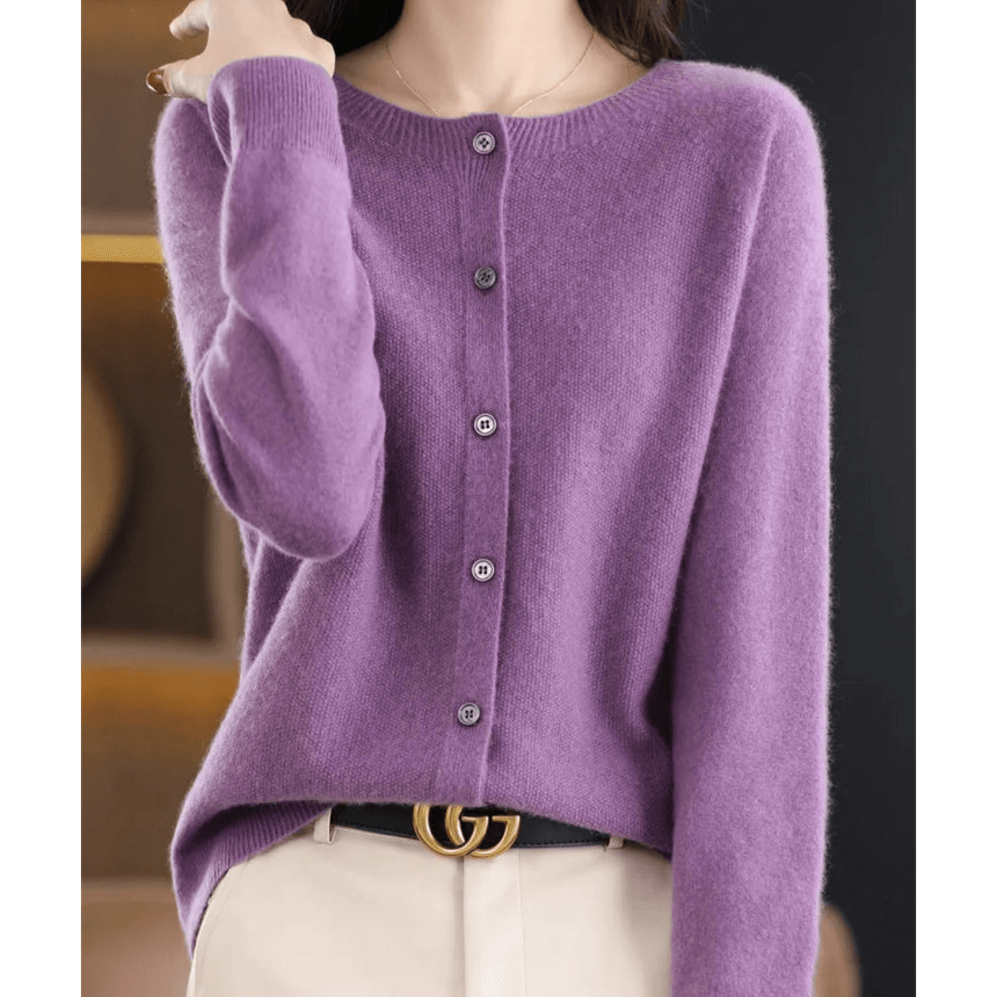 Livia | Women’s Cashmere Blend V-Neck Cardigan