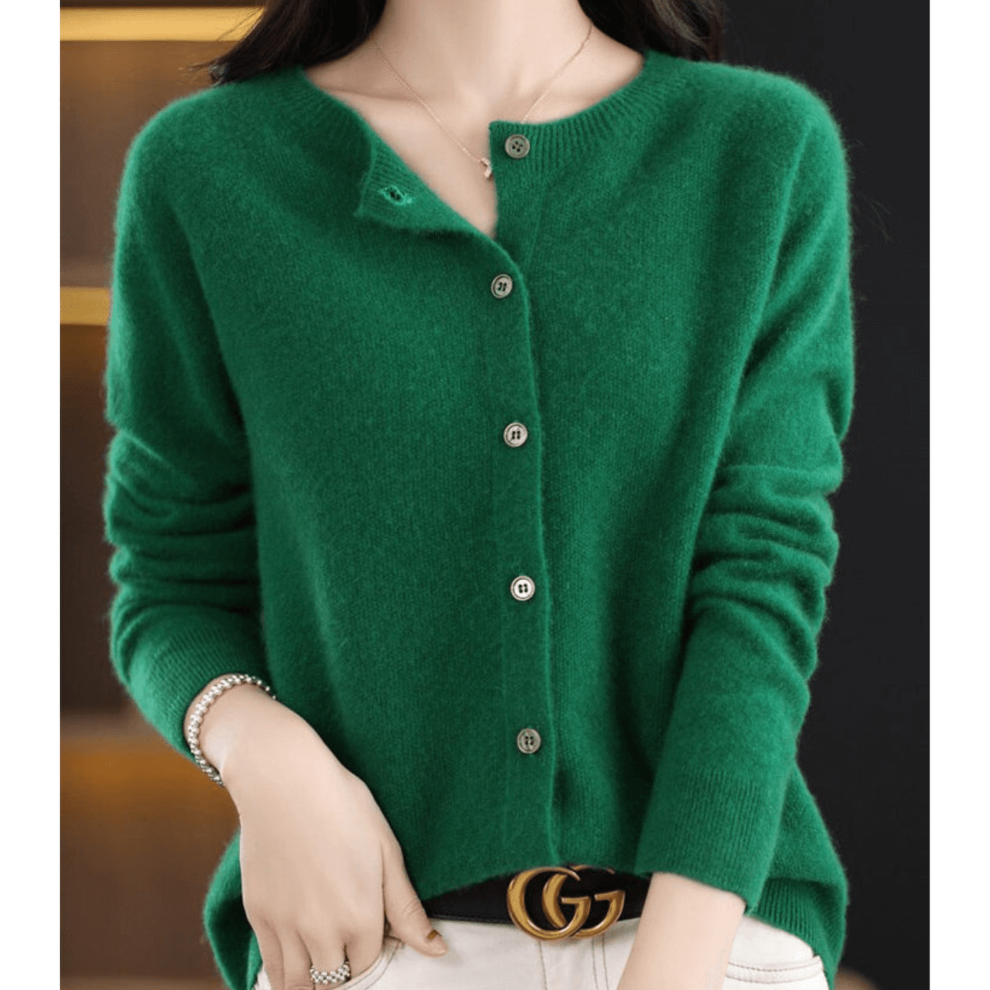 Livia | Women’s Cashmere Blend V-Neck Cardigan